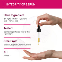 Dr. Alies Professional 2% Alpha Arbutin Face Serum With Hyaluronic Aid for Uneven skin Tone, Pigmentation & Dark Spots Removal | Men & Women (30 ml)