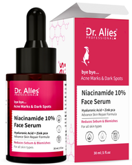 Dr. Alies Professional 10% Niacinamide Face Serum with Zinc & Hyaluronic Acid for Acne Spots | Blemishes | oil Control (30 ml) Unisex