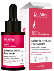 Dr. Alies Professional 2% Salicylic Acid Face Serum With Witch Hazel & Aloevera for Acne, Blackheads & Open Pores | For Oily Skin (30 ml) Unisx